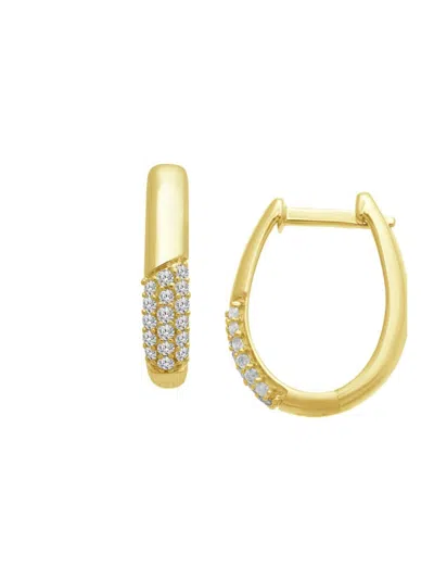 Verifine Women's Jess 18k Goldplated Sterling Silver & 0.2 Tcw Diamond Dome Huggie Hoop Earrings