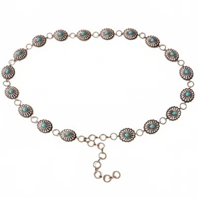 Verita Lane Women's Sky Western Concho Belt In Blue In Gold