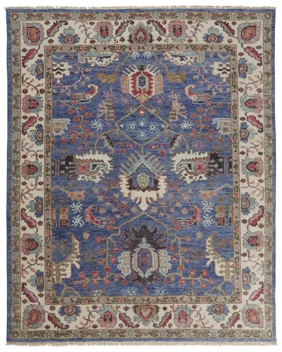 Verlaine Bennet Luxury Wool Rug In Blue