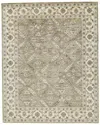 Verlaine Botticino Floral Diamond Persian Wool Accent Rug