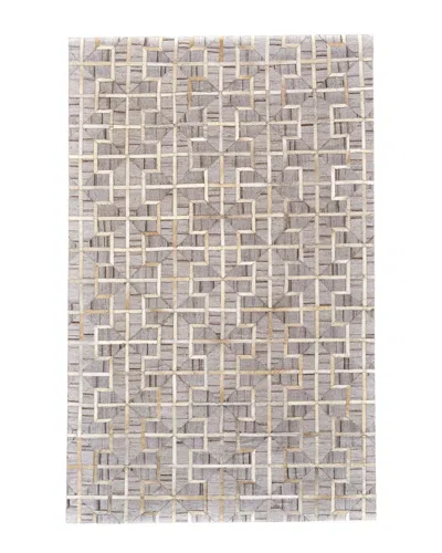 Verlaine Canady Handmade Leather Trellis Rug In Neutral