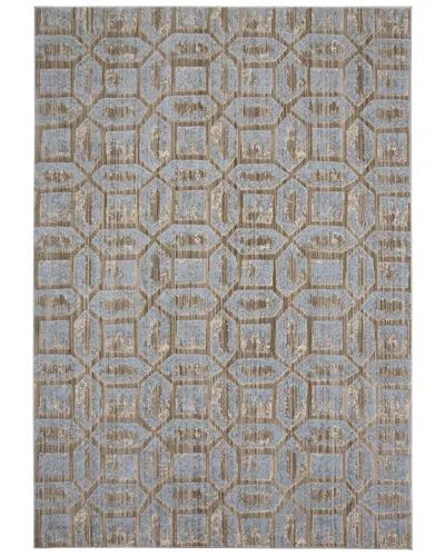 Verlaine Carini Modern Metallic Geometric Rug In Neutral