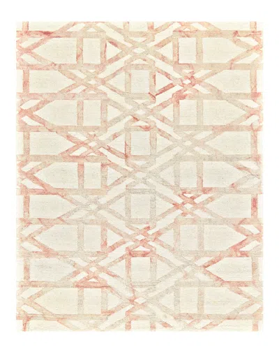 Verlaine Marengo Geometric Patterned Wool Rug In Pink