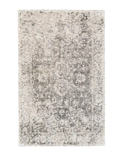 Verlaine Michener Distressed Ornamental Wool Rug In Gray