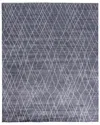 Verlaine Miska Modern Minimalist Line Work Rug In Blue
