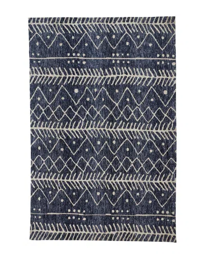 Verlaine Oliena Modern Mid-century Tribal Rug In Blue