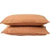 Verlee Cotton Percale Set Of 2 Standard Shams In Canyon