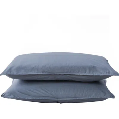 Verlee Cotton Percale Set Of 2 Standard Shams In Slate