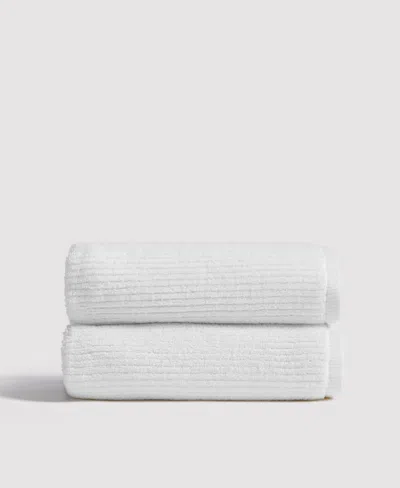 Verlee Ribbed Turkish Cotton Towels White
