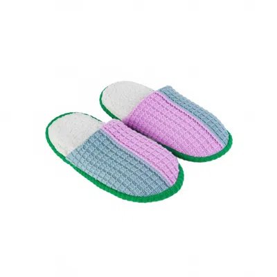 Verloop Unisex - Colorblock Slide Slipper In Stone Blue Lilac