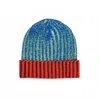 Verloop Women's Big Stripe Beanie Hat In Lime Cobalt In Blue