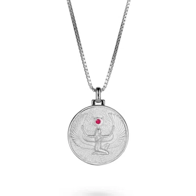 Vermaye Switzerland Women's Isis Ruby Necklace Silver Boxchain