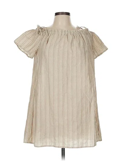 Pre-owned Vernacular Short Sleeve Blouse In Brown