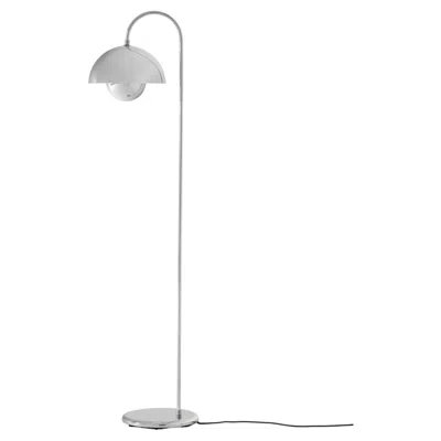 Pre-owned Verner Panton Flowerpot Floor Lamp Chrome Plated Steel By  For &tradition In Transparent