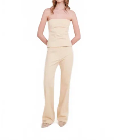 Vero Alfie Bustier Strapless Top In Sand In Neutral