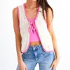 Vero Alfie Doll Knit Fabric Vest In Cream