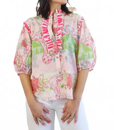 Vero Alfie Magic Blouse In Printed Pink