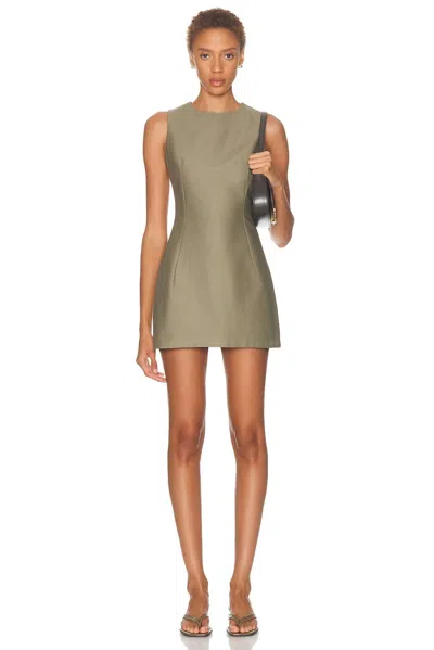 Vero Alfie Nori Mini Dress In Khaki In Green