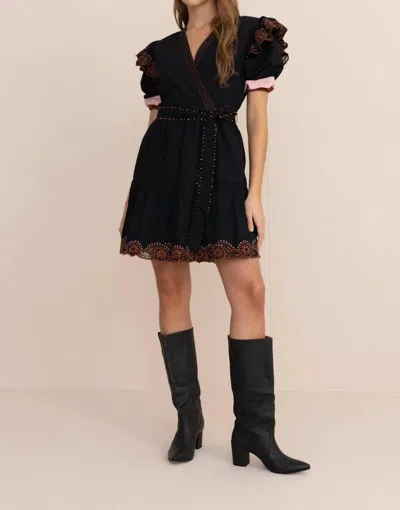 Vero Alfie Picasso Short Dress In Black
