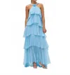 Vero Alfie Women's Fleur Maxi Dress In Light Blue In Blue