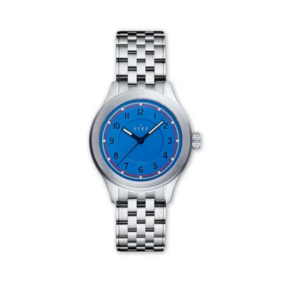 Vero Meridian Manual Wind Hand Wind Blue Dial Men's Watch Mer-02 In Blue/silver Tone