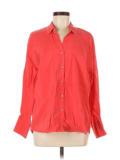 Pre-owned Vero Moda 3/4 Sleeve Button Down Shirt In Red