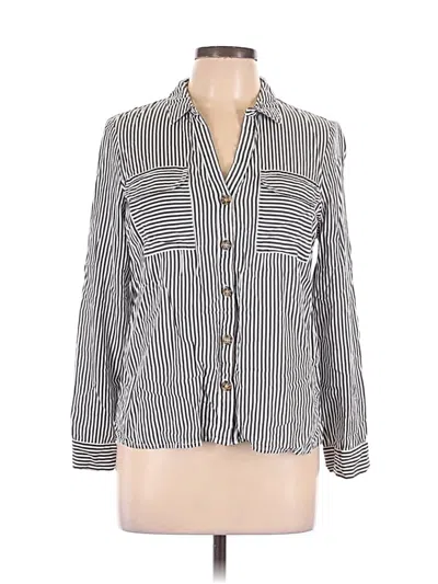 Pre-owned Vero Moda 3/4 Sleeve Button Down Shirt In Silver