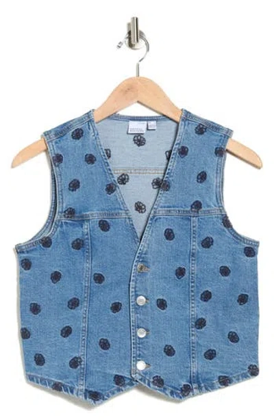 Vero Moda Alina Embroidered Denim Vest