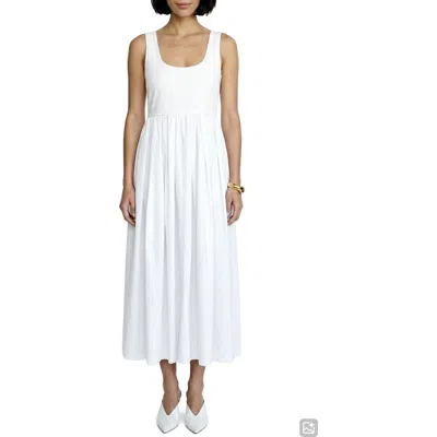 Vero Moda Amane Reversible U-neck Midi Dress In White