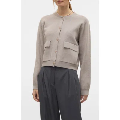 Vero Moda Apple Pocket Bomber Cardigan In Moon Rock