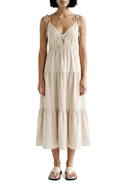 Vero Moda Athena Tiered Midi Dress In White
