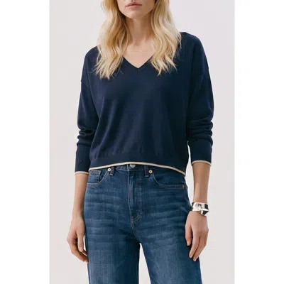 Vero Moda Bella Two-way V-neck Sweater In Blue