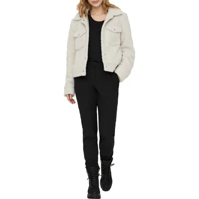 Vero Moda Bette Womens Short Teddy Faux Fur Coat In Gray