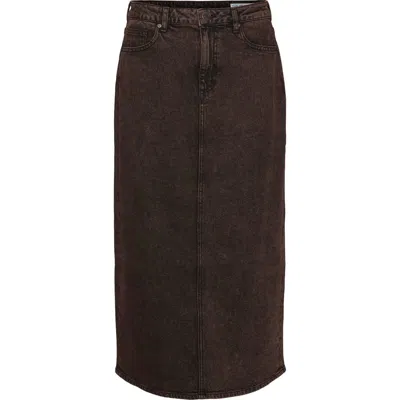 Vero Moda Billie High Waist Denim Pencil Skirt In Chocolate Torte