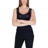 Vero Moda Jersey Tank With Lace Trim In Black In Black