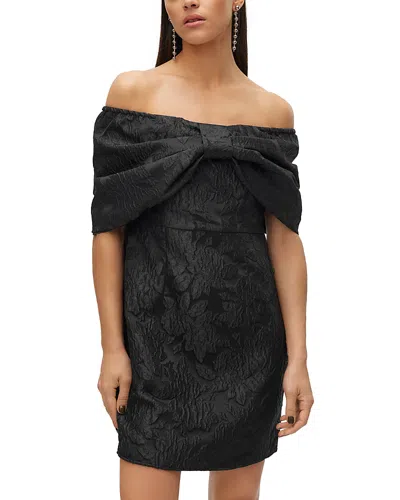 Vero Moda Bow Front Textured Mini Dress In Black