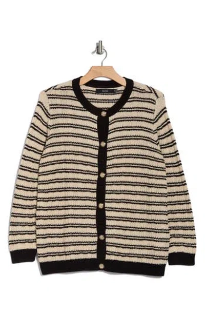 Vero Moda Stripe Cardigan In Black/birch