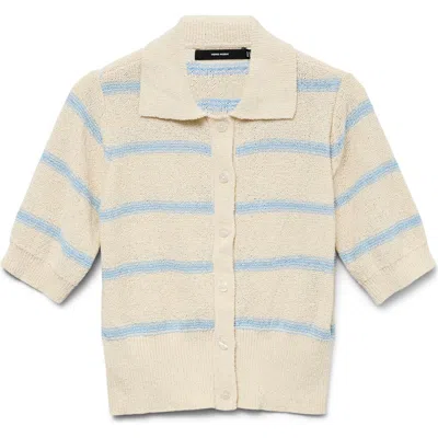 VERO MODA VERO MODA CHERRY STRIPE SHORT SLEEVE POLO CARDIGAN