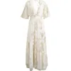Vero Moda Chili Metallic Ruffle Maxi Dress In Neutral