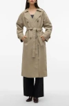 Vero Moda Chloe Belted Lightweight Loose Trench Coat In Laurel Oak