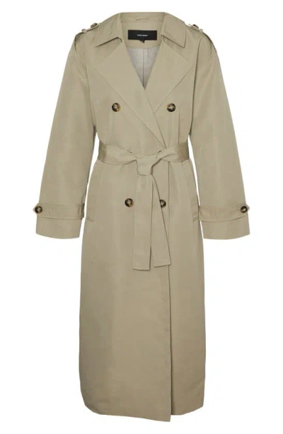 Vero Moda Chloe Trench Coat In Silver Mink