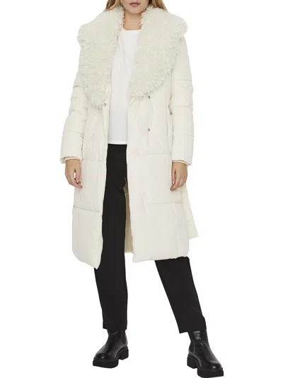 Vero Moda Cozy Womens Long Wrap Parka Coat In White