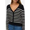 Vero Moda Dory Stripe V-neck Crop Cardigan In Multi