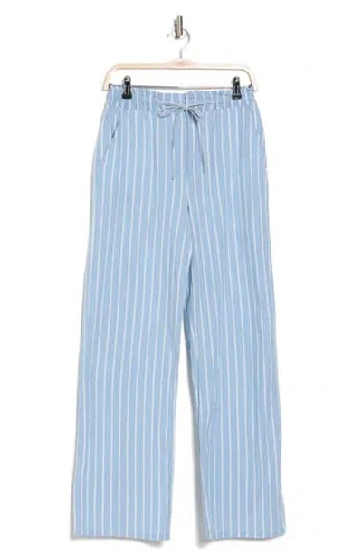 Vero Moda Evie High Waist Chambray Pants In Light Blue Denim Stripeswhite