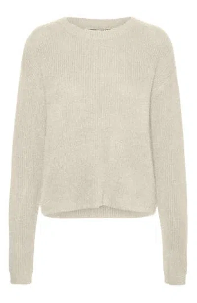 Vero Moda Eyelash Puff Sleeve Sweater In Birch