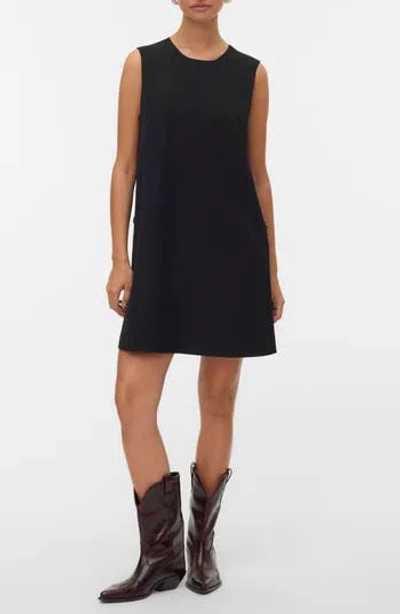 Vero Moda Fany Sleeveless Trapeze Minidress In Black