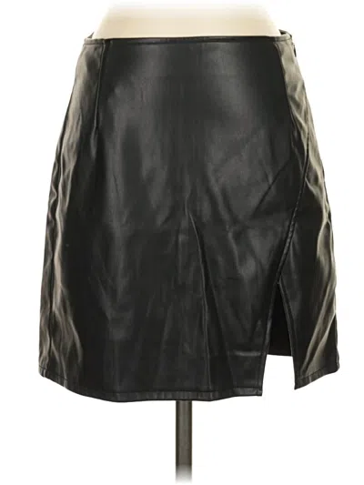 Pre-owned Vero Moda Faux Leather Skirt In Black