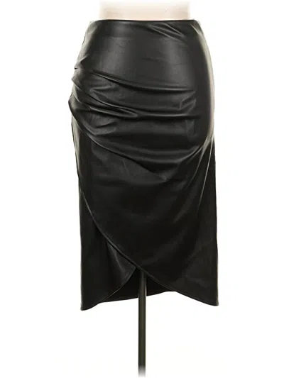 Pre-owned Vero Moda Faux Leather Skirt In Black