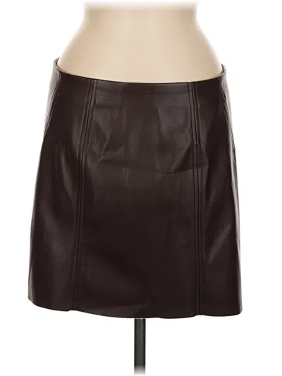 Pre-owned Vero Moda Faux Leather Skirt In Brown