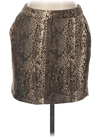 Pre-owned Vero Moda Faux Leather Skirt In Brown